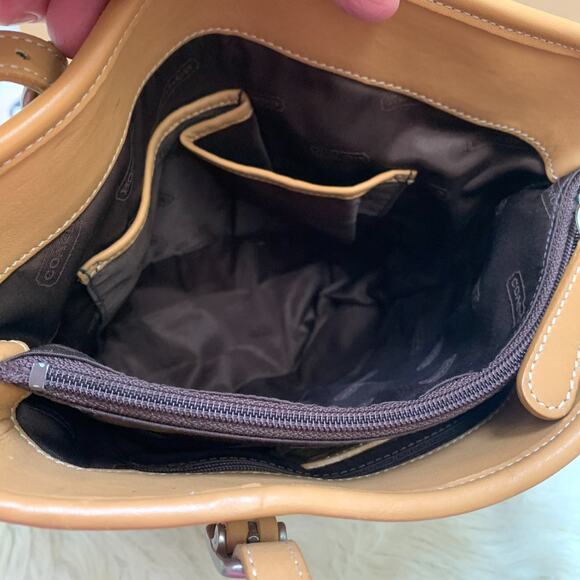 COACH Vintage Camel Tan Leather N/S LEGACY Bucket Tote Shoulder Bag #9803 - Picture 11 of 16
